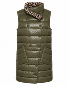 Zadie Reversible Gilet- Green/Leop