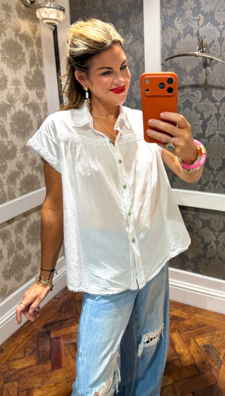 Clemente Cotton Blouse - White