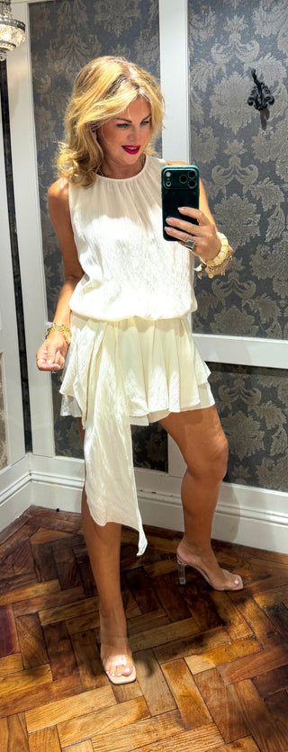 Isla Frill Romper -Cream