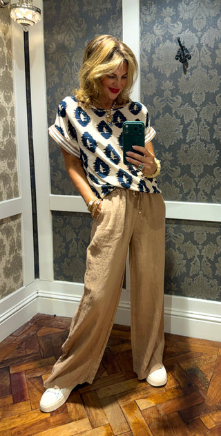 Leni Linen Trouser - Tan