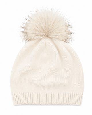 Klara Slouchy Hat Bobble- Cream