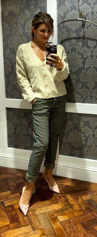 Magic Pant Embroidered- Khaki