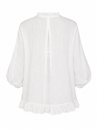 Zuri Linen Blouse - White