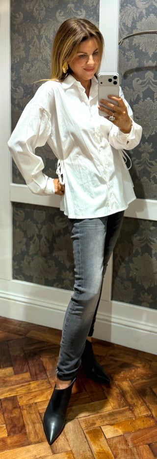 Ali Shirt With Side Tie - White