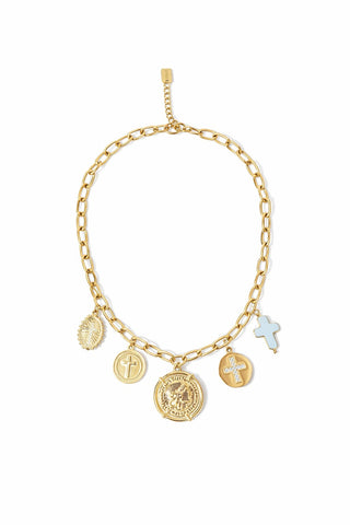 Gold Cross Pendant Charm Necklace