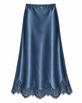 Margot Midi Lace Skirt - Denim Blue