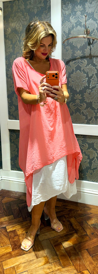 Ophelia 2 Piece Dress - Coral