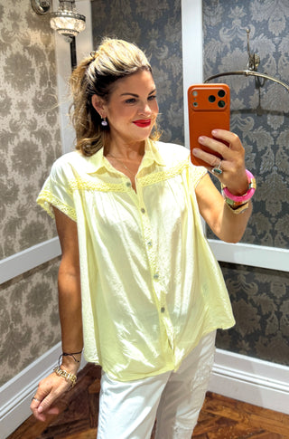 Clemente Cotton Blouse - Lemon