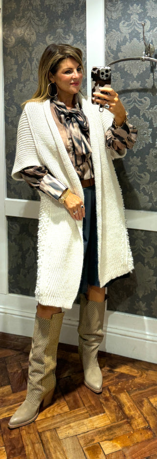 Amealia Half Sleeve Coatigan - Cream