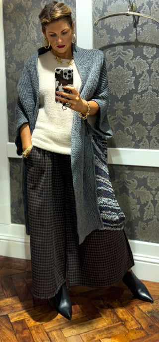 Amealia Contrast Half Sleeve Coatigan - Grey