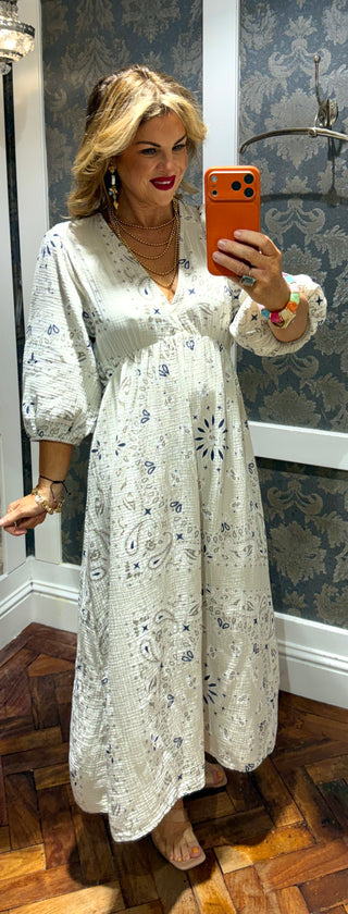 Lila Cotton dress-Beige