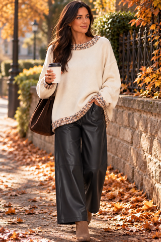Freya Knit Funky Trim -Cream