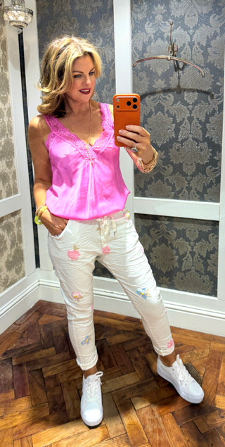 Magic Pant - White/Floral