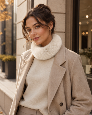 Fur Headband - Cream