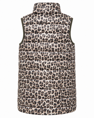 Zadie Reversible Gilet- Green/Leop