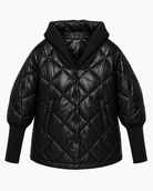 Zoe Shell Jacket Ribbed Sleeve-Black