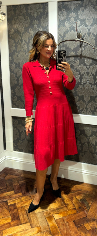 Catarina Knit Dress - Red