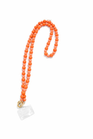 Phone chain- orange- cross body