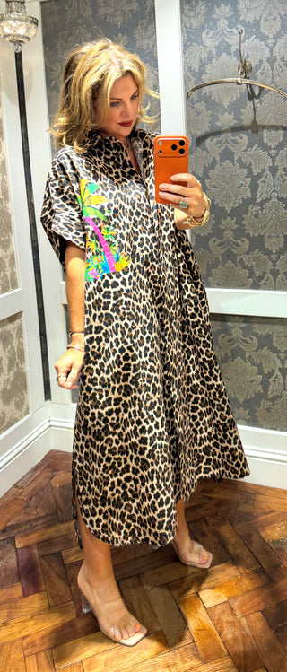Kat Leopard Cotton Dress