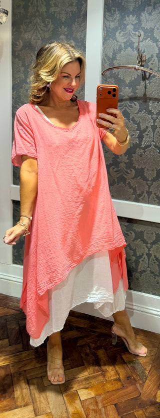 Ophelia 2 Piece Dress - Coral