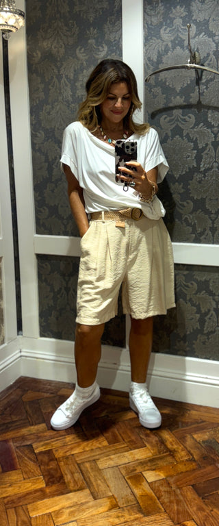 Allegra Short with Belt - Beige