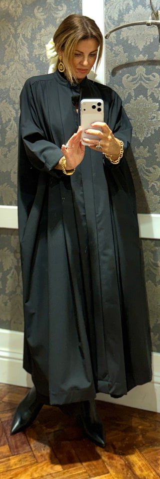 Malia Coat Dress With Pockets -Black