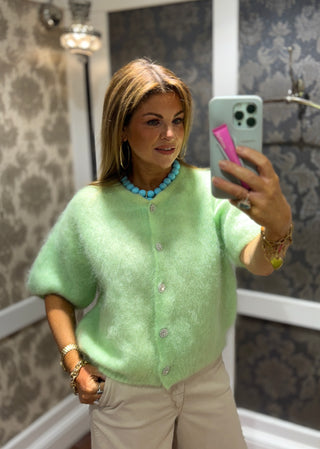 Sandy Mohair Cardi - Mint