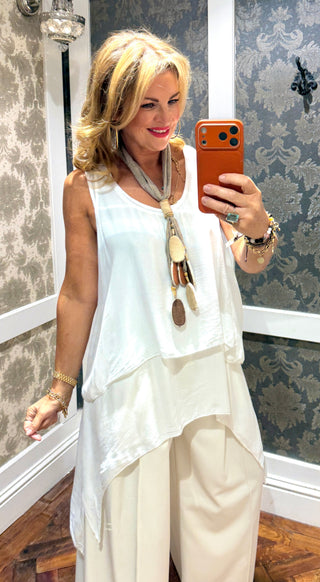 Chloe Layered Top- White