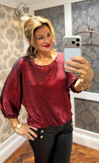 Emma- Metallic Red - Top