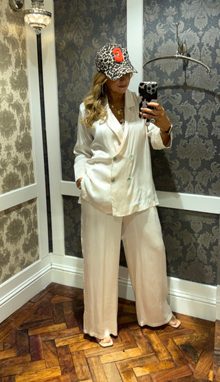 Wendy Satin Suit - Cream