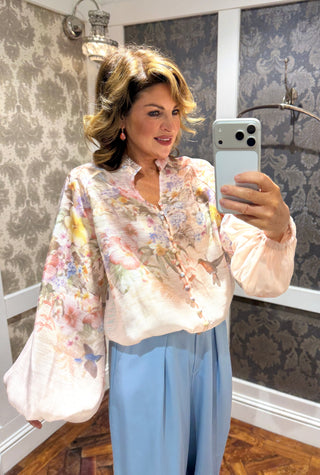 Honey Print Blouse - Peach