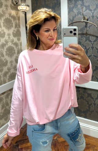 Los Angeles Pink Lightweight Sweat Top