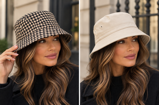 Reversible Houndstooth bucket hat