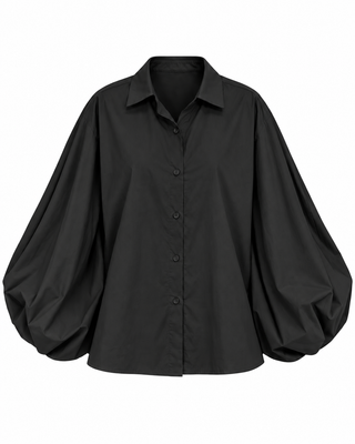 Aviora Balloon Sleeve Shirt - Black