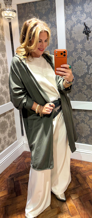 Sorrento Hooded Cardi - Khaki