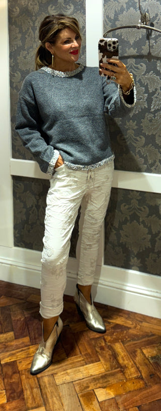 Magic Pant Embroidered - Beige