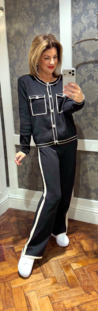 Chloe 2 Piece Co-ord- Black/Cream