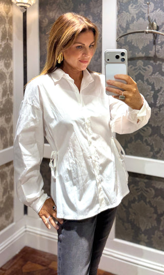 Ali Shirt With Side Tie - White