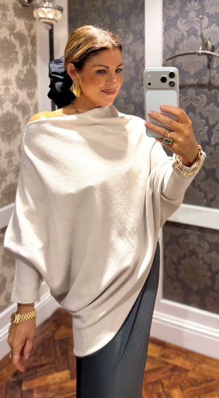 Lauren- Super Soft Multi-Way -Beige- Off Shoulder