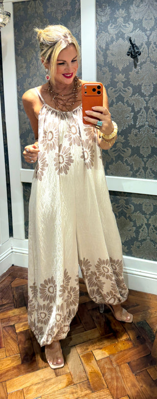Evie Jumpsuit Beige/ Brown
