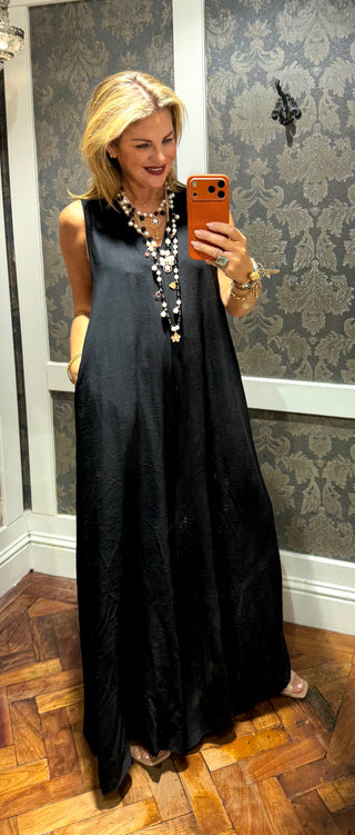 Amanda Wide Leg Jumpsuit -Black