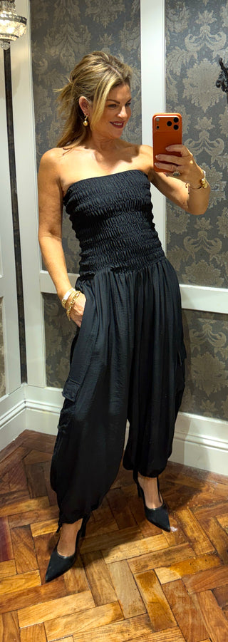 Colette Strapless Jumpsuit- Black **PRE-ORDER EST DESPATCH 30 JUNE**