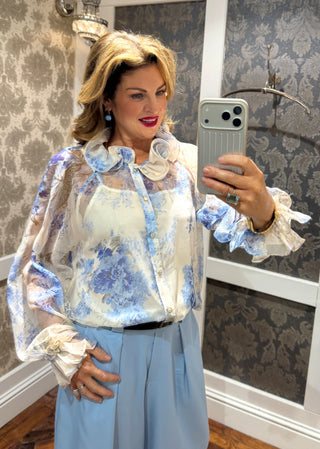 Kiki Floral Blouse - Blue