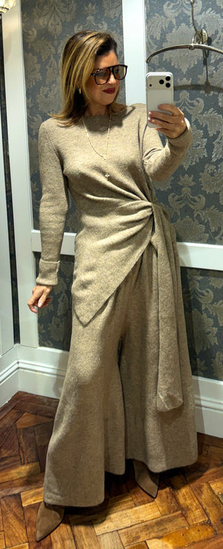 Talula Two Piece Knit/Culotte - Warm Taupe