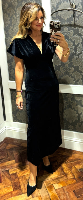 Edith Velvet Black Dress