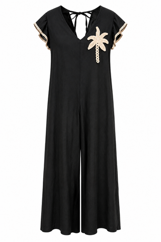 Celine Black Palm Jumpsuit