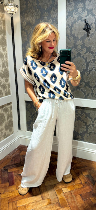 Leni Linen Trouser -White