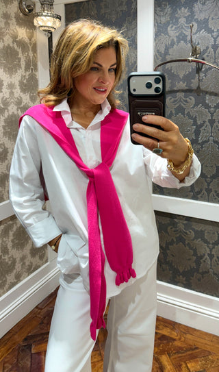 Sugar Shirt Detachable Pink Scarf