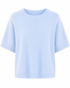 Ariana Short Sleeve Alpaca Knit - Baby Blue