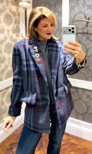 Nicole- Navy Tartan -Blazer